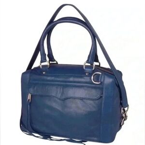Like New! Rebecca Minkoff “MAM Mini Bag” In Royal Blue With Rare Leopard Lining